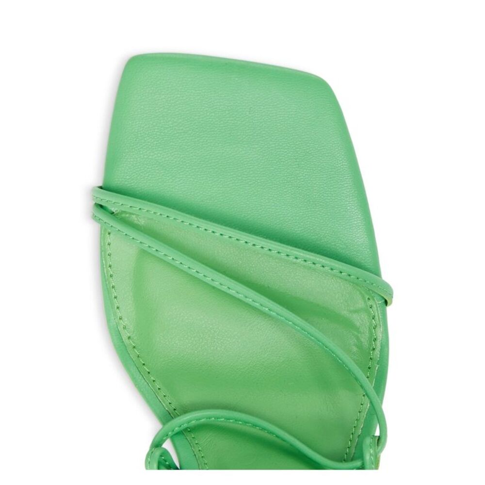 AQUA Womens Green Padded Strappy Leah Square Toe Block Heel Heeled Sandal 6 M - Picture 3 of 3